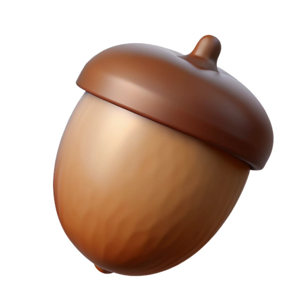 striking avant-garde Single acorn, brown NO BACKGROUND with Transparent Background. high quality png