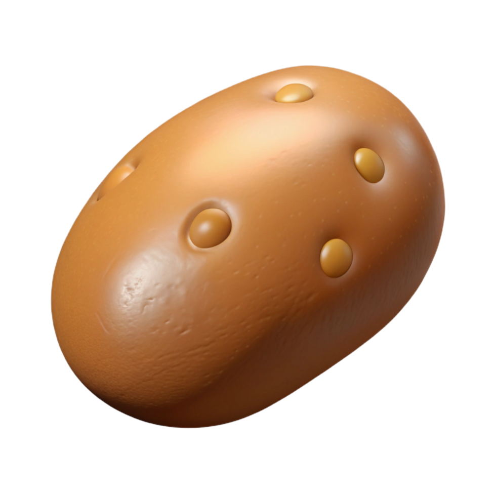 picturesque victorian Potato, brown, whole NO BACKGROUND with Transparent Background. high quality png