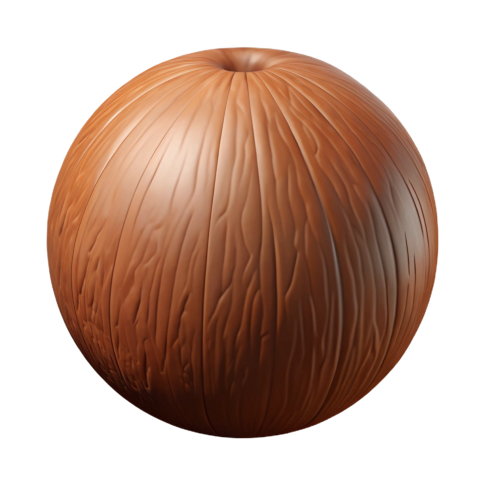 hypnotic dramatic organic Coconut, whole, brown NO BACKGROUND with Transparent Background. impeccable png