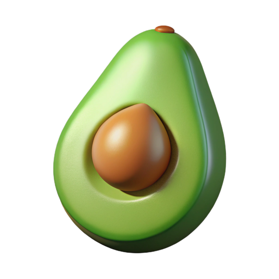 vibrant creative Avocado, whole, green NO BACKGROUND with Transparent Background. premium png