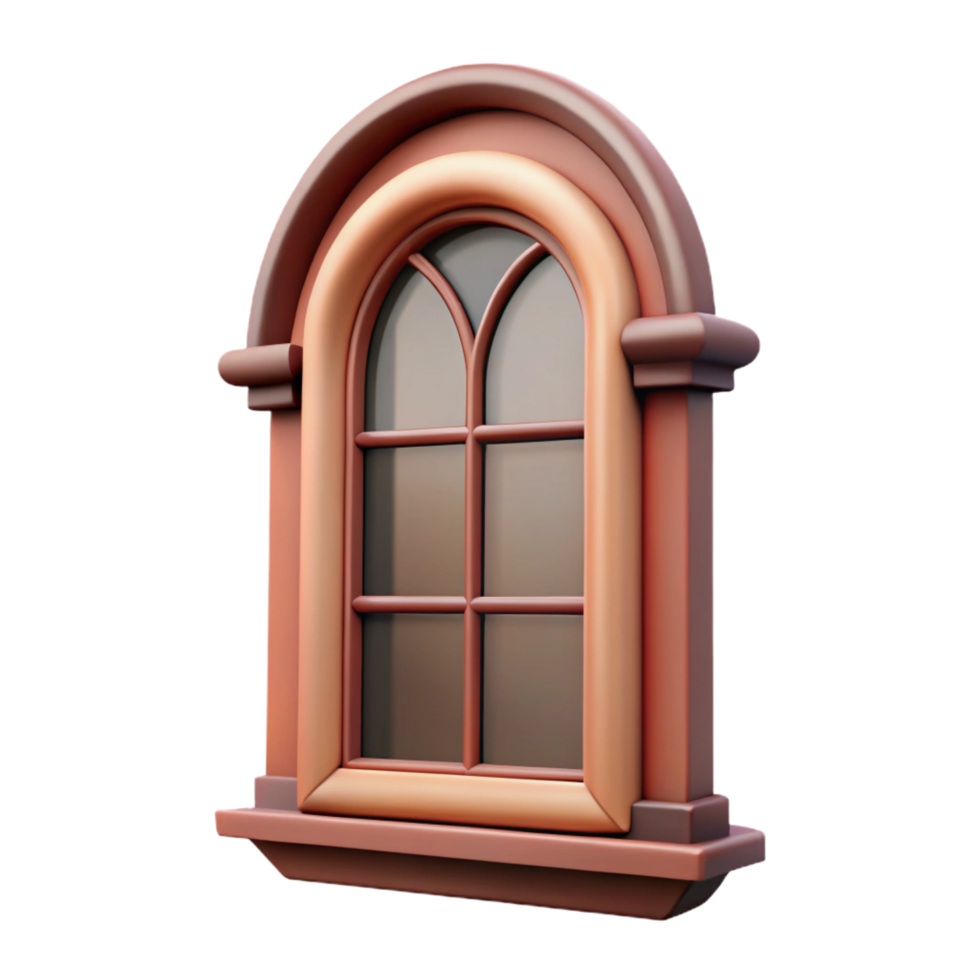 romantic immaculate Victorian window frame, NO BACKGROUND with Transparent Background. authentic png