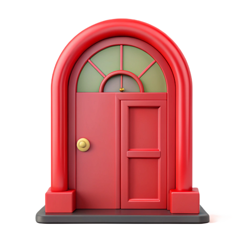 pristine passionate elegant Front door, red, classic, NO BACKGROUND with Transparent Background. original png