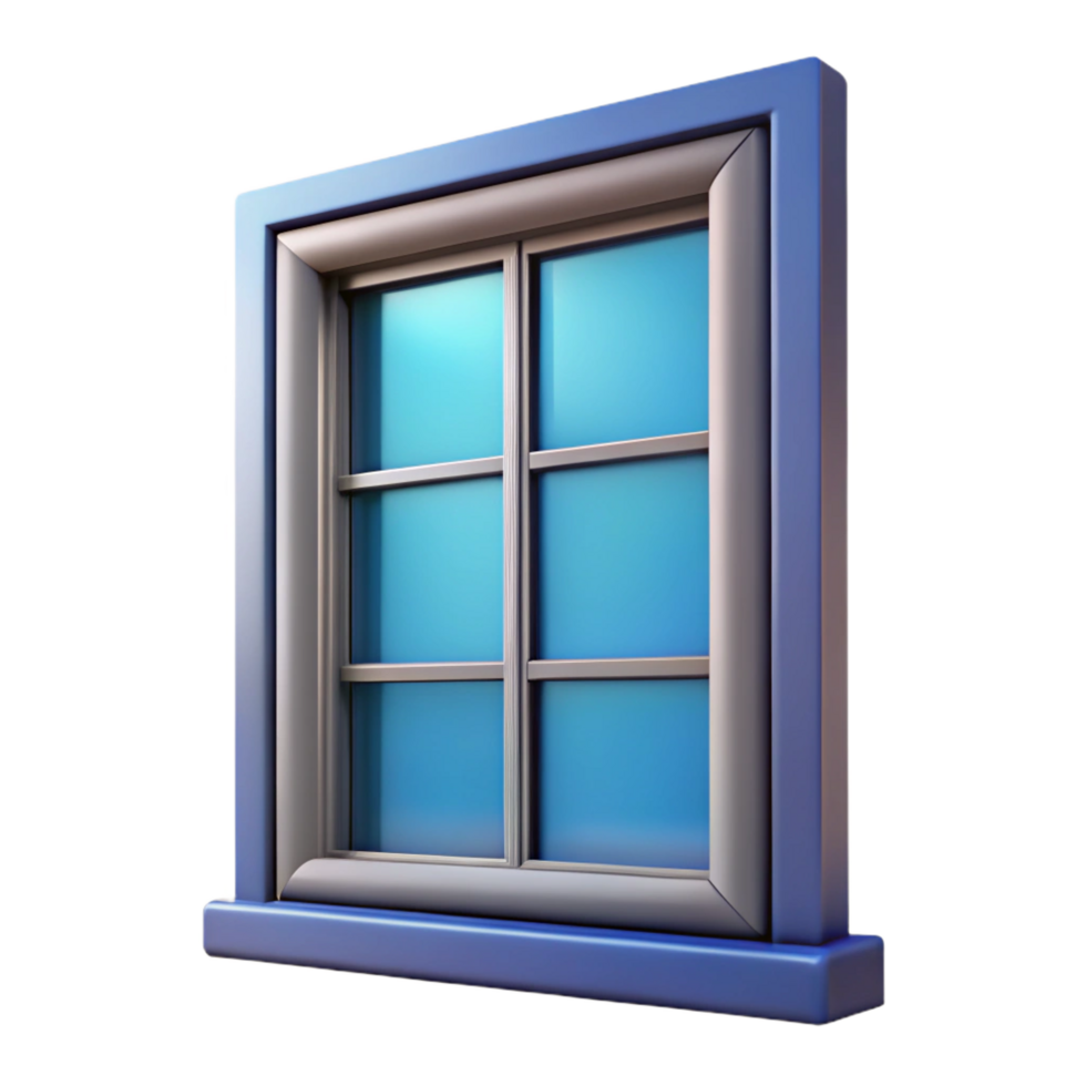 radiant tranquil coastal Modern window, tinted glass, NO BACKGROUND with Transparent Background. masterfully captured png