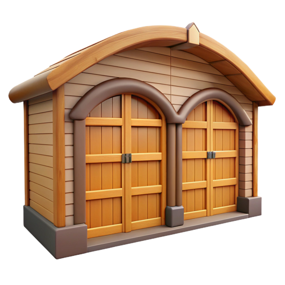 radiant exceptional Garage door, double, wooden, NO BACKGROUND with Transparent Background. png