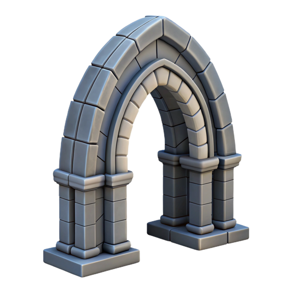 unforgettable mid-century Stone archway, gothic, NO BACKGROUND with Transparent Background. refined png