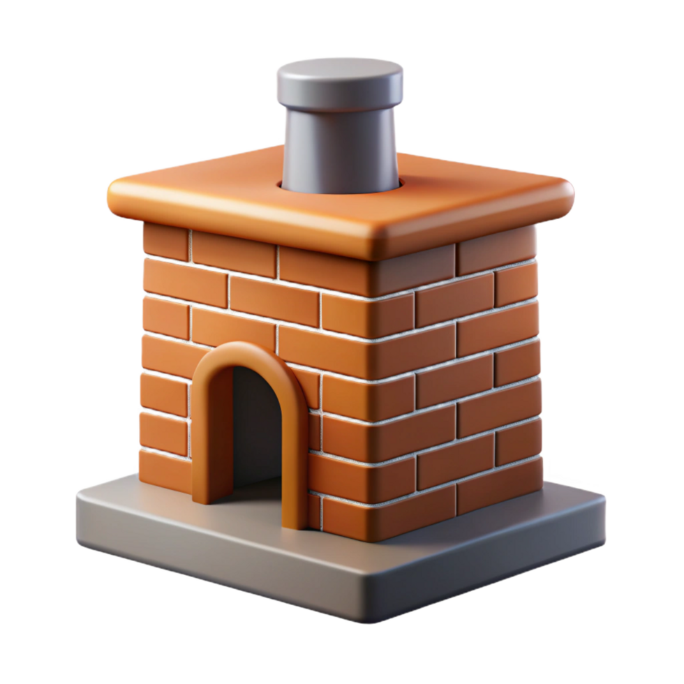 serene joyful avant-garde Chimney, brick, traditional, NO BACKGROUND with Transparent Background. museum quality png