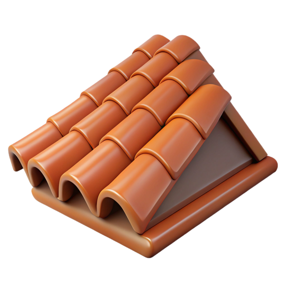 quintessential impressionist Roof tile, clay, terracotta, NO BACKGROUND with Transparent Background. high quality png