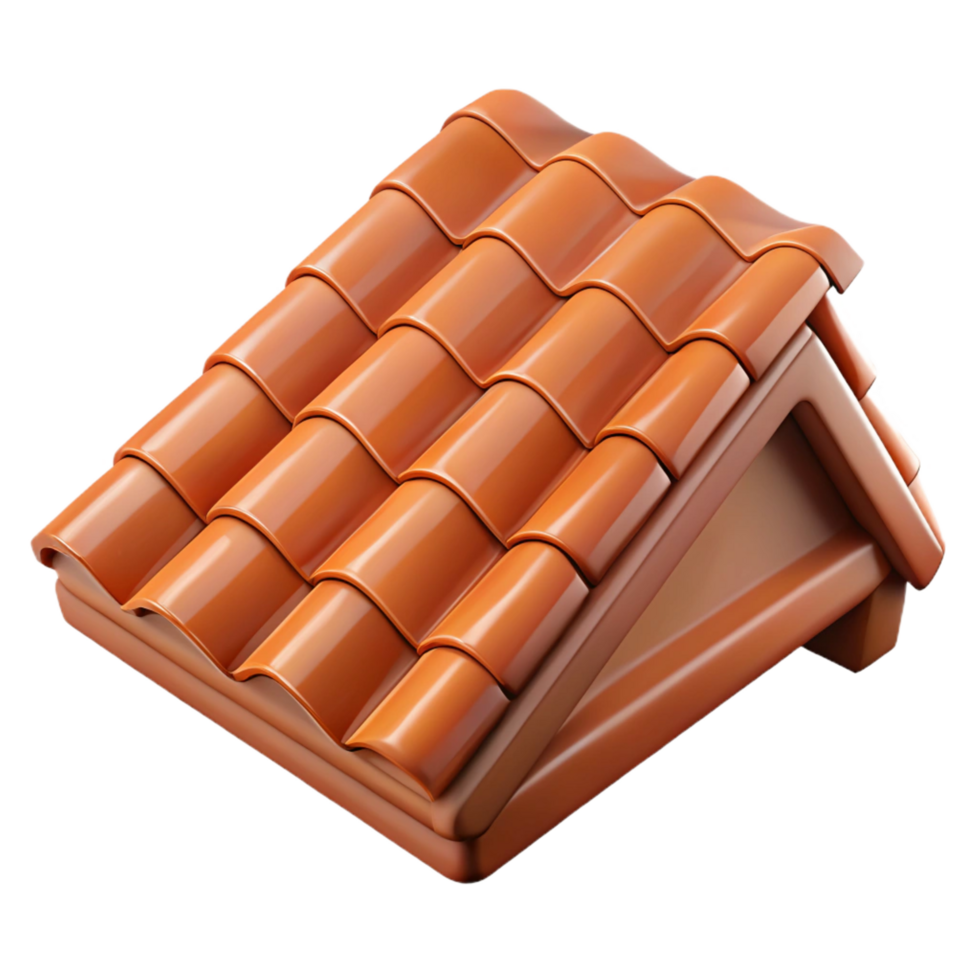serene dynamic modern Roof tile, clay, terracotta, NO BACKGROUND with Transparent Background. masterfully captured png