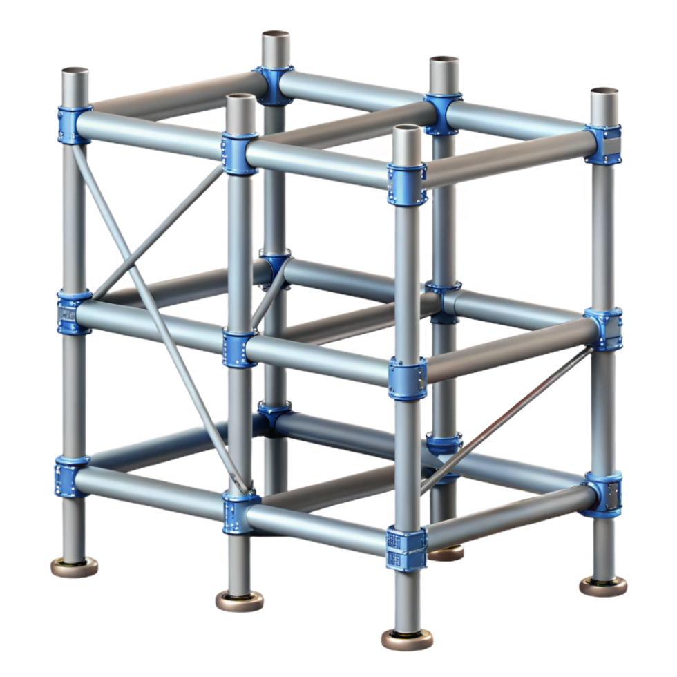 notable creative Scaffolding section, metal pipes, NO BACKGROUND with Transparent Background. refined png
