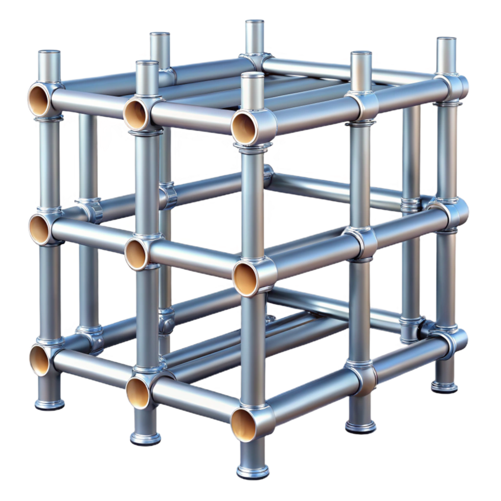 magnificent energetic surreal Scaffolding section, metal pipes, NO BACKGROUND with Transparent Background. elite png
