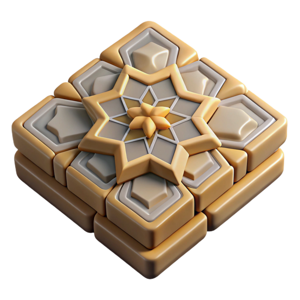 vibrant art deco Floor tile, ceramic, patterned, NO BACKGROUND with Transparent Background. high quality png