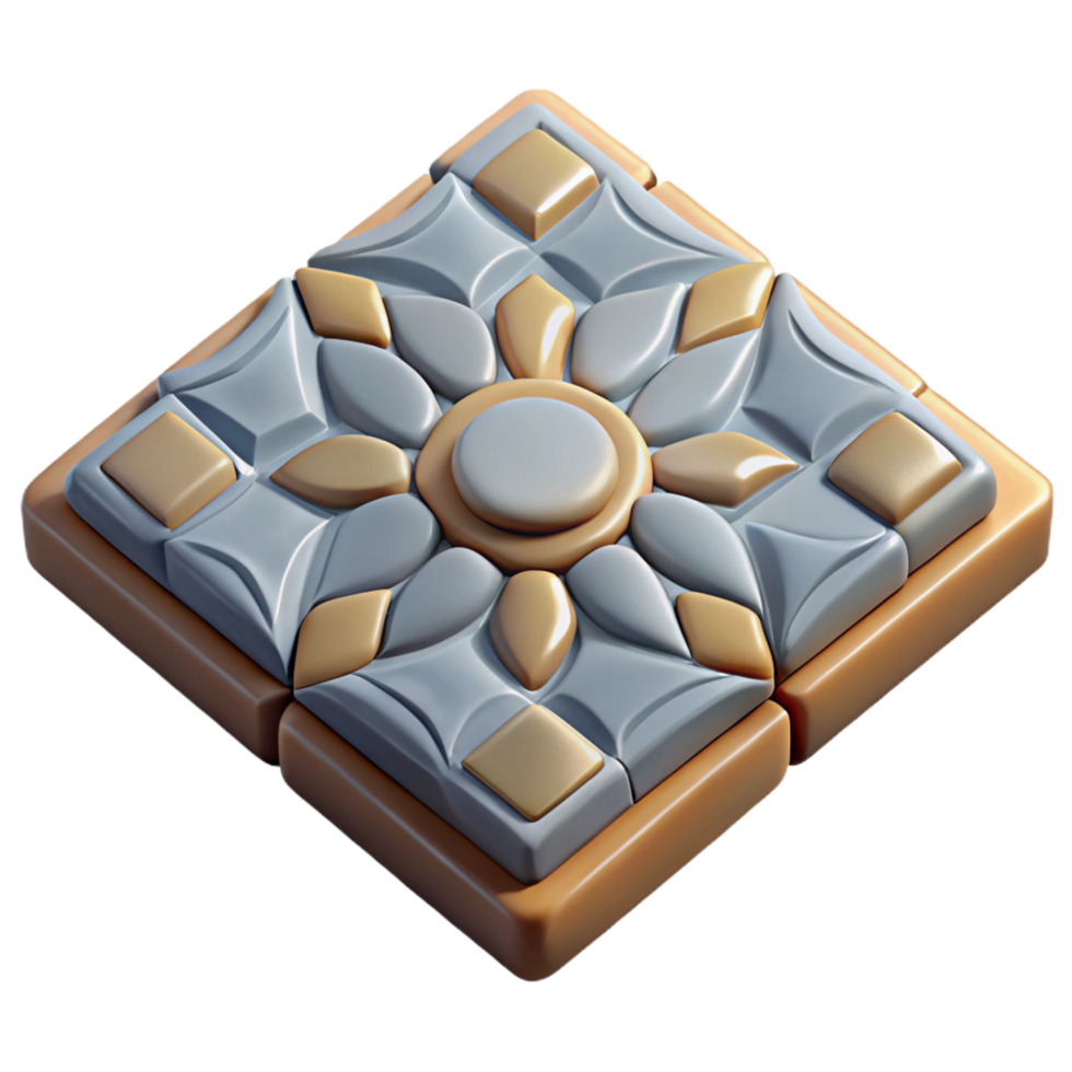mesmerizing celebrated Floor tile, ceramic, patterned, NO BACKGROUND with Transparent Background. png