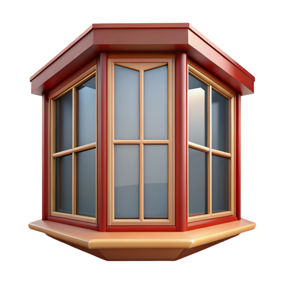 sought-after abstract Bay window, three-sided, NO BACKGROUND with Transparent Background. crisp png