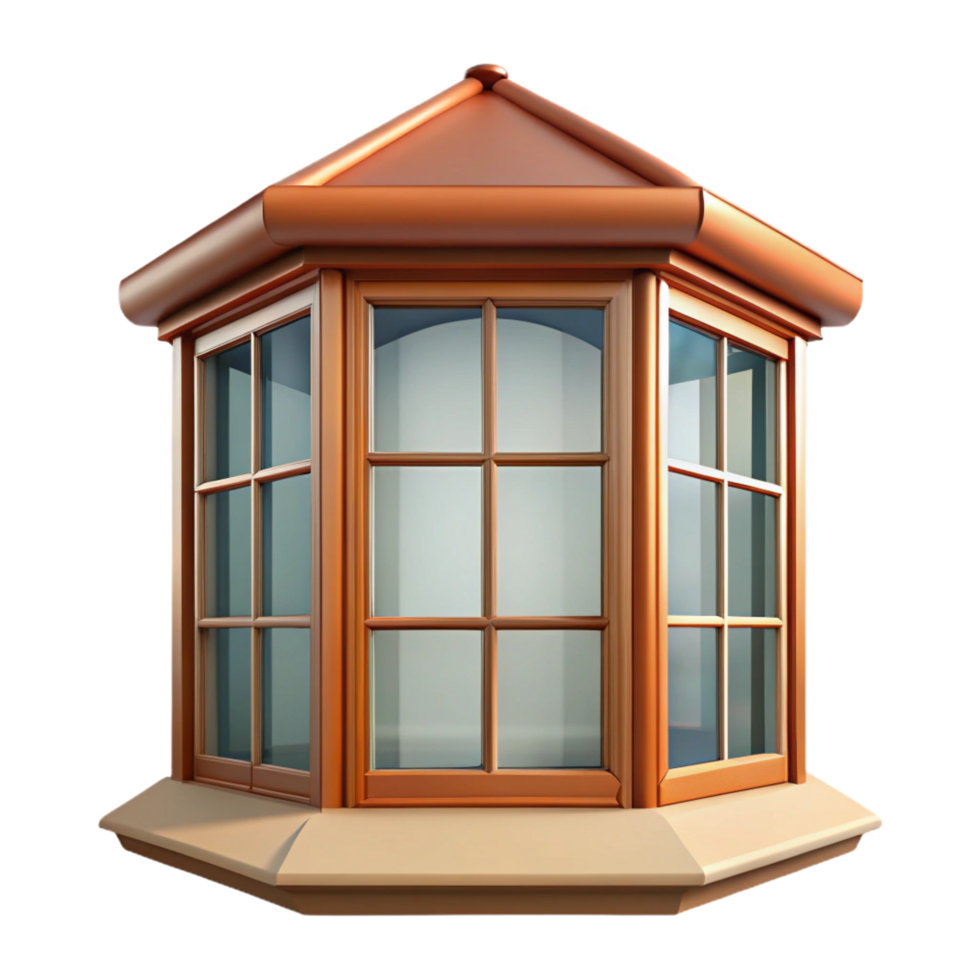 romantic mesmerizing Bay window, three-sided, NO BACKGROUND with Transparent Background. top-tier png