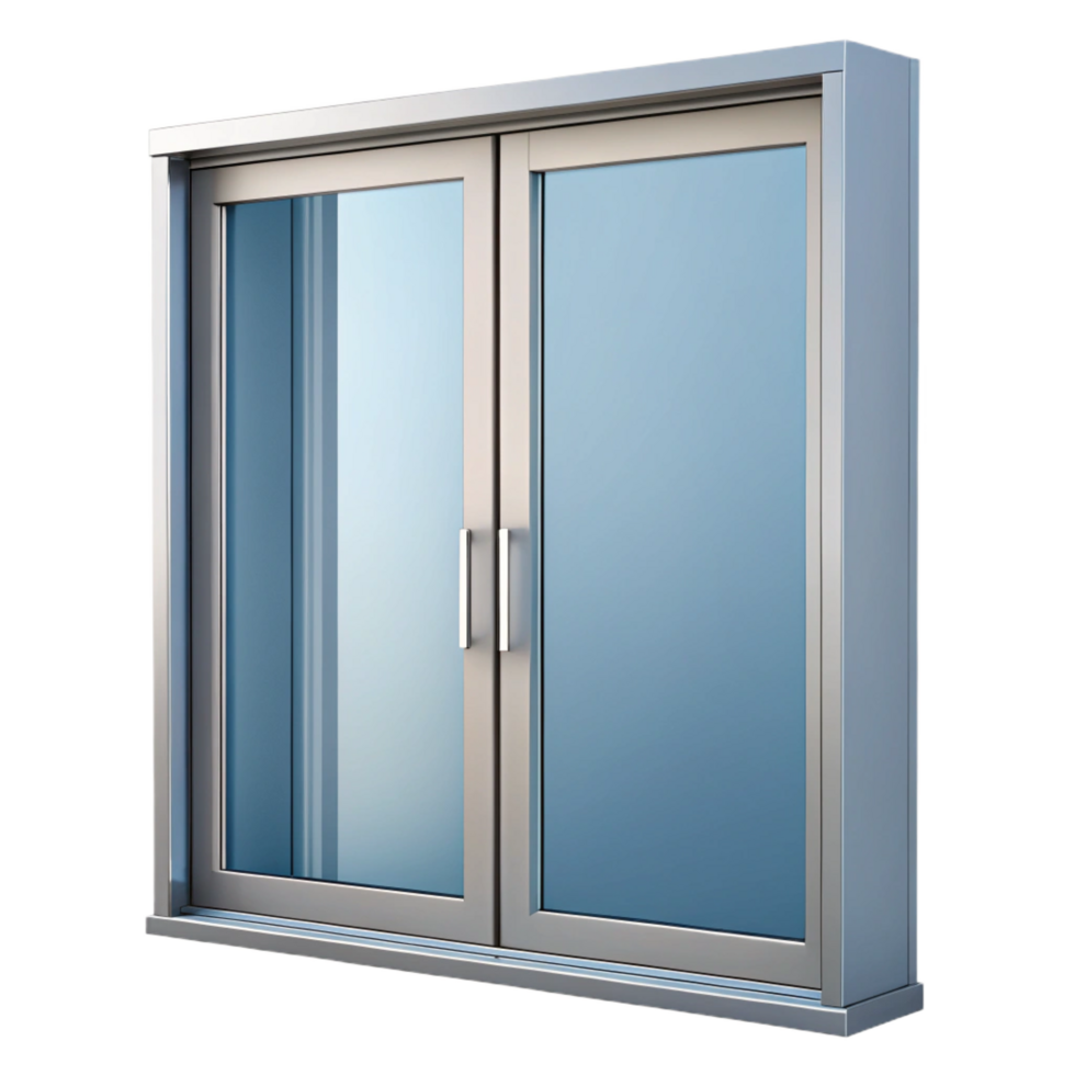 spectacular intense traditional Sliding glass door, aluminum frame, NO BACKGROUND with Transparent Background. expertly shot png