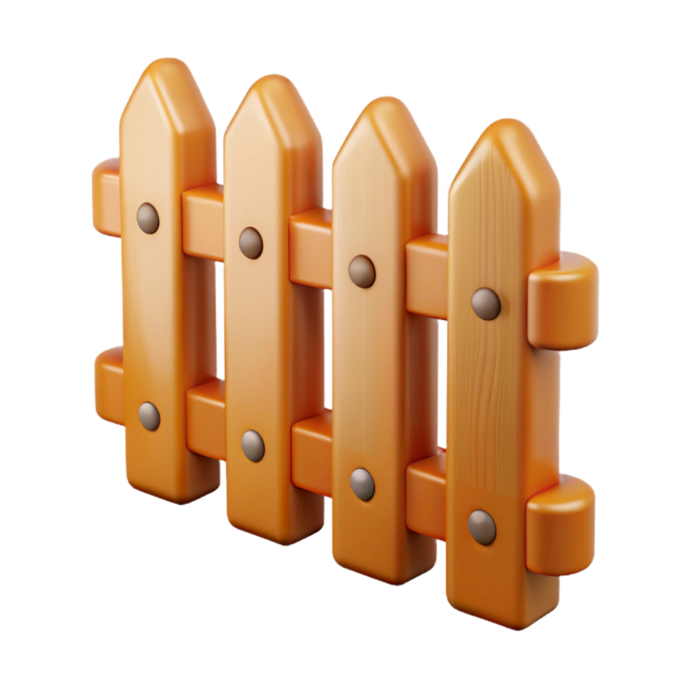 magnificent dramatic art deco Wooden fence section, picket, NO BACKGROUND with Transparent Background. flawless png