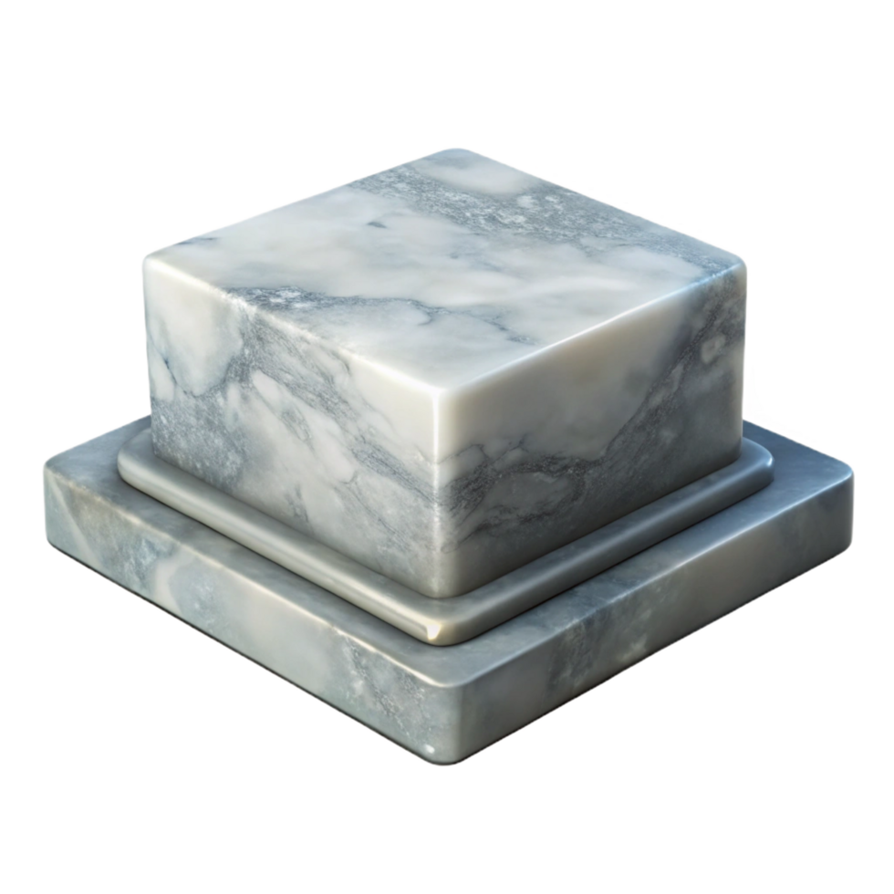 majestic intense avant-garde Statue base, marble, square, NO BACKGROUND with Transparent Background. precision png