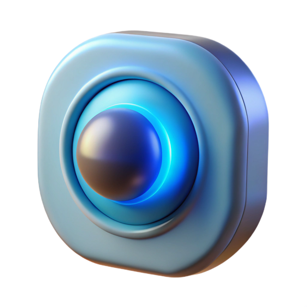 reflective picturesque Doorbell button, illuminated, NO BACKGROUND with Transparent Background. authentic png