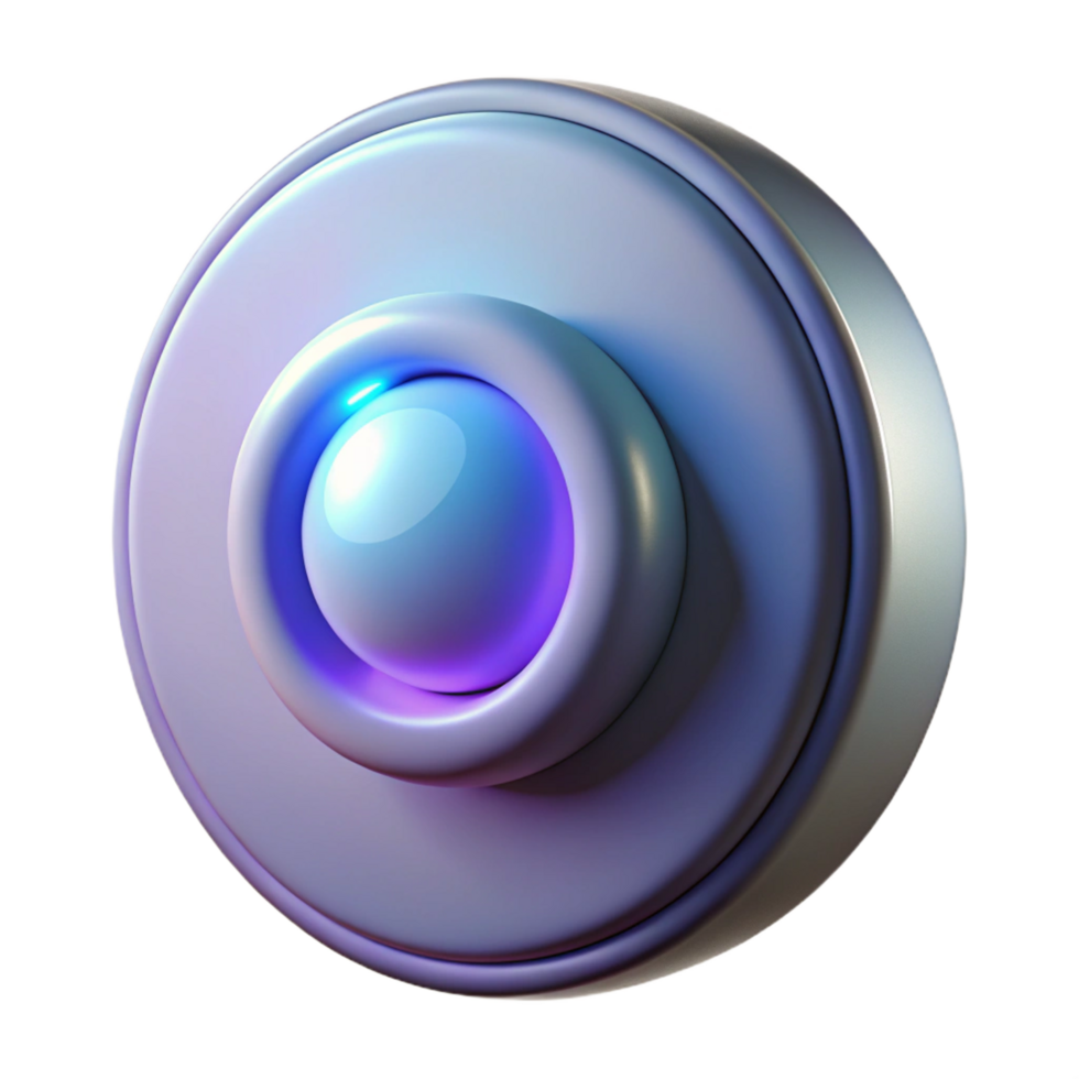 passionate serene Doorbell button, illuminated, NO BACKGROUND with Transparent Background. high resolution png