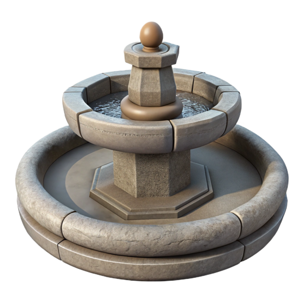 passionate dramatic Stone fountain, carved, NO BACKGROUND with Transparent Background. original png
