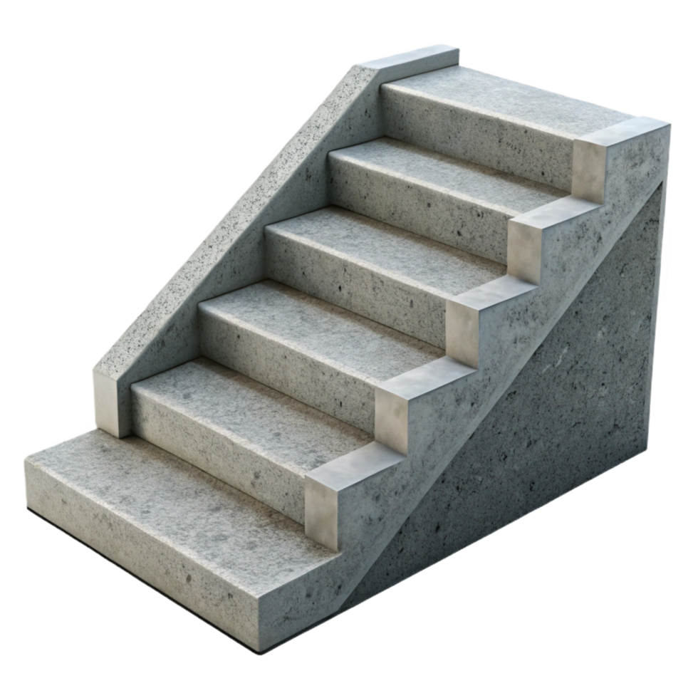 intense pristine Concrete steps, precast, NO BACKGROUND with Transparent Background. professional png