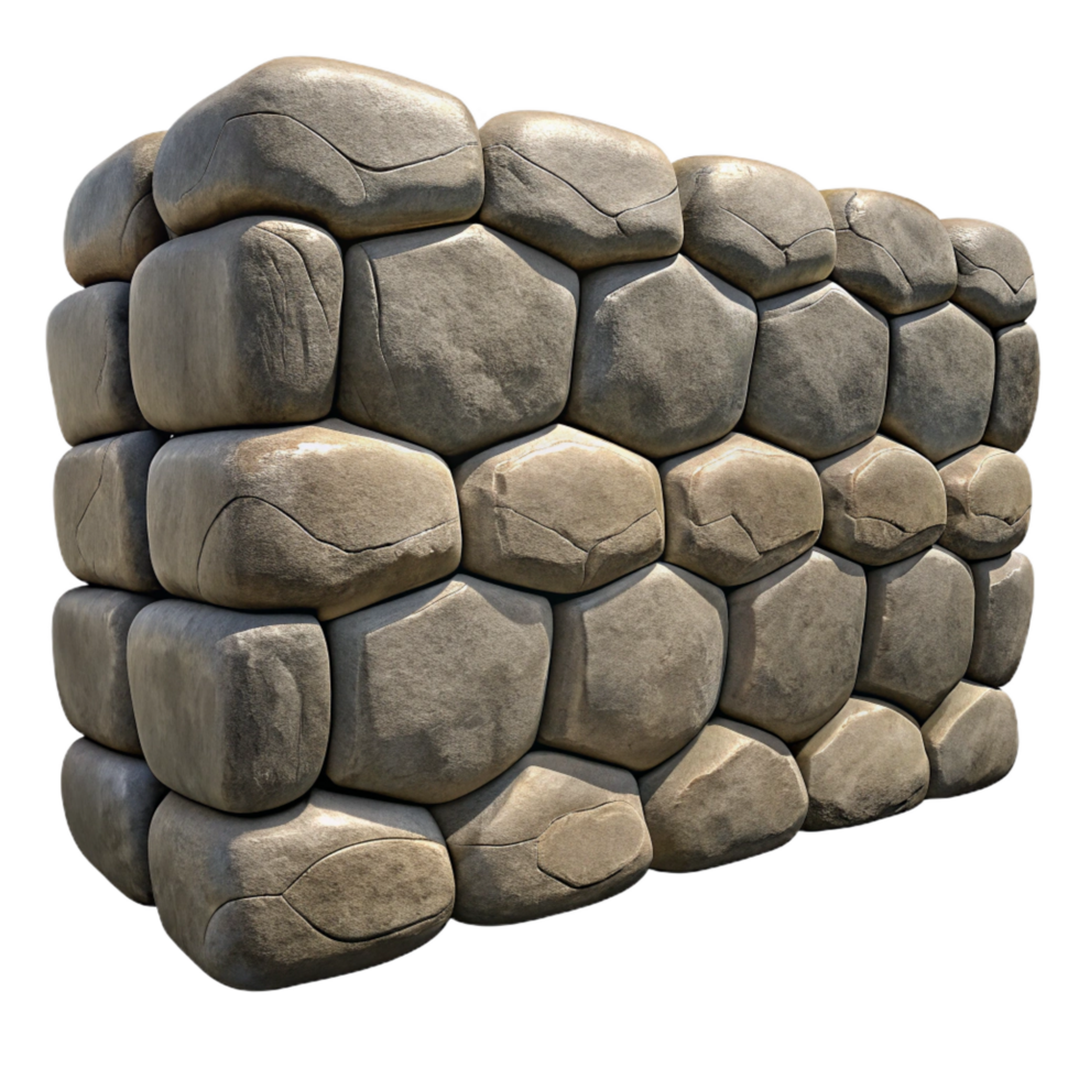 joyful gorgeous Stone wall texture, rough, NO BACKGROUND with Transparent Background. perfect clarity png
