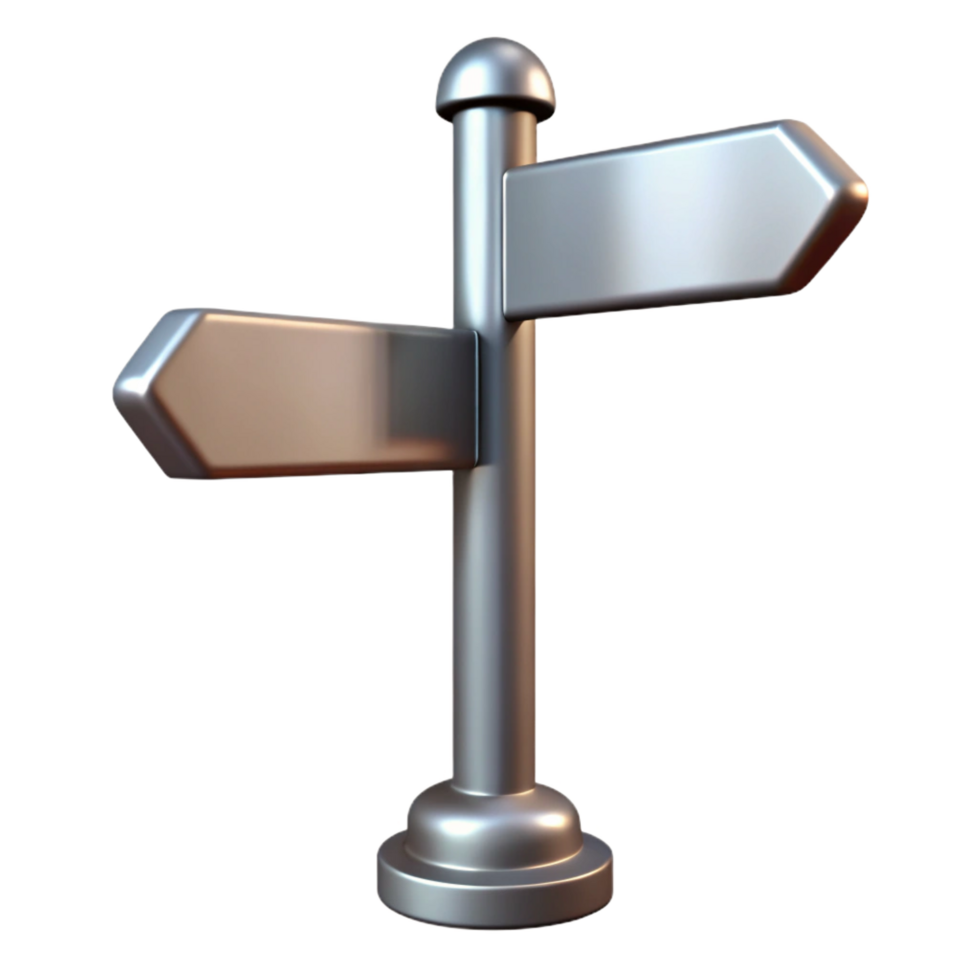 sumptuous geometric Street sign post, metal, NO BACKGROUND with Transparent Transparent Background. ultra HD png