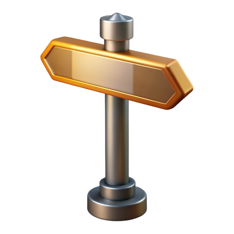 romantic hypnotic Street sign post, metal, NO BACKGROUND with Transparent Transparent Background. professional png