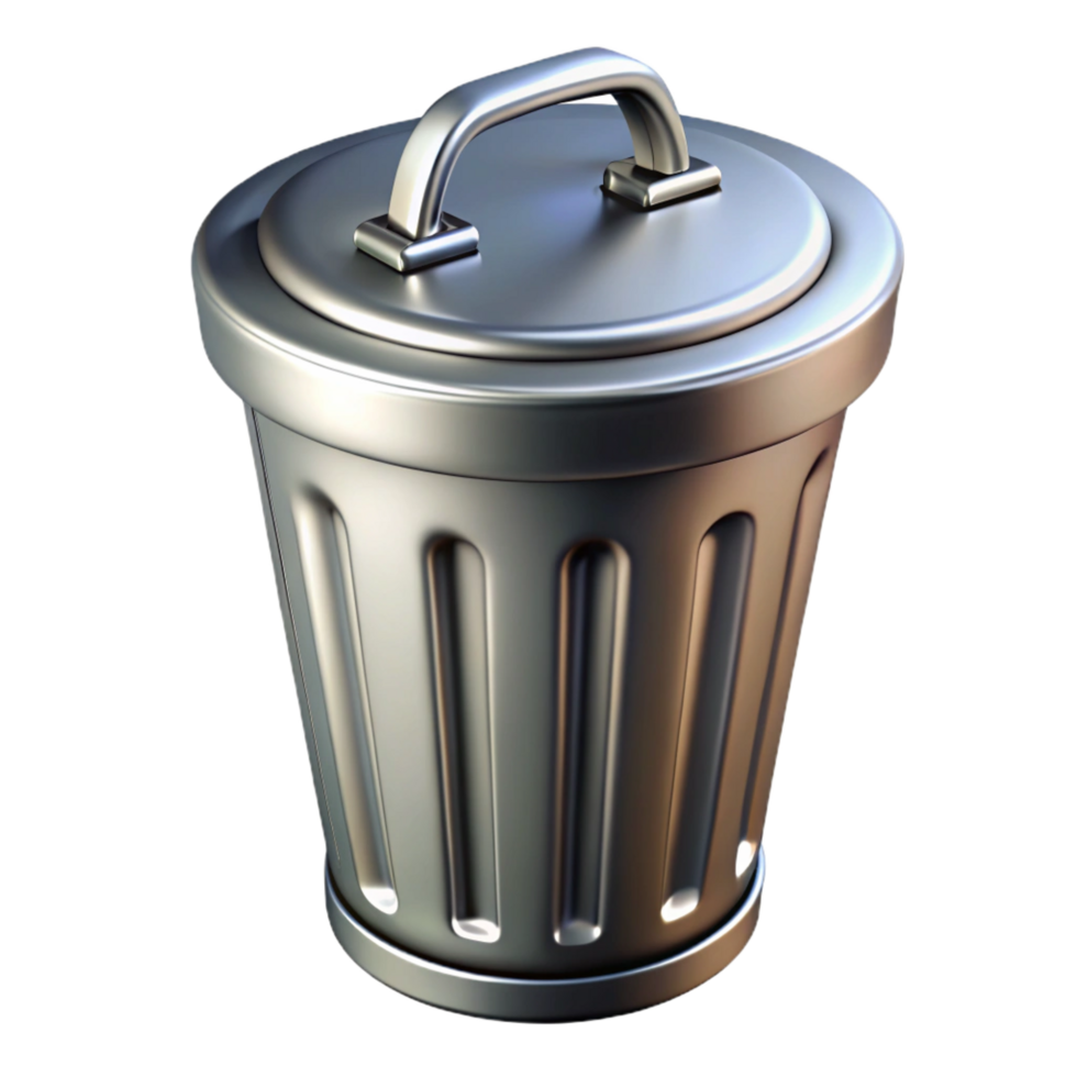 standout nordic Trash can, metal, NO BACKGROUND with Transparent Background. authentic png