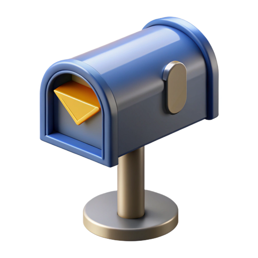 magnificent minimalist Mailbox, metal, freestanding, NO BACKGROUND with Transparent Background. premium png