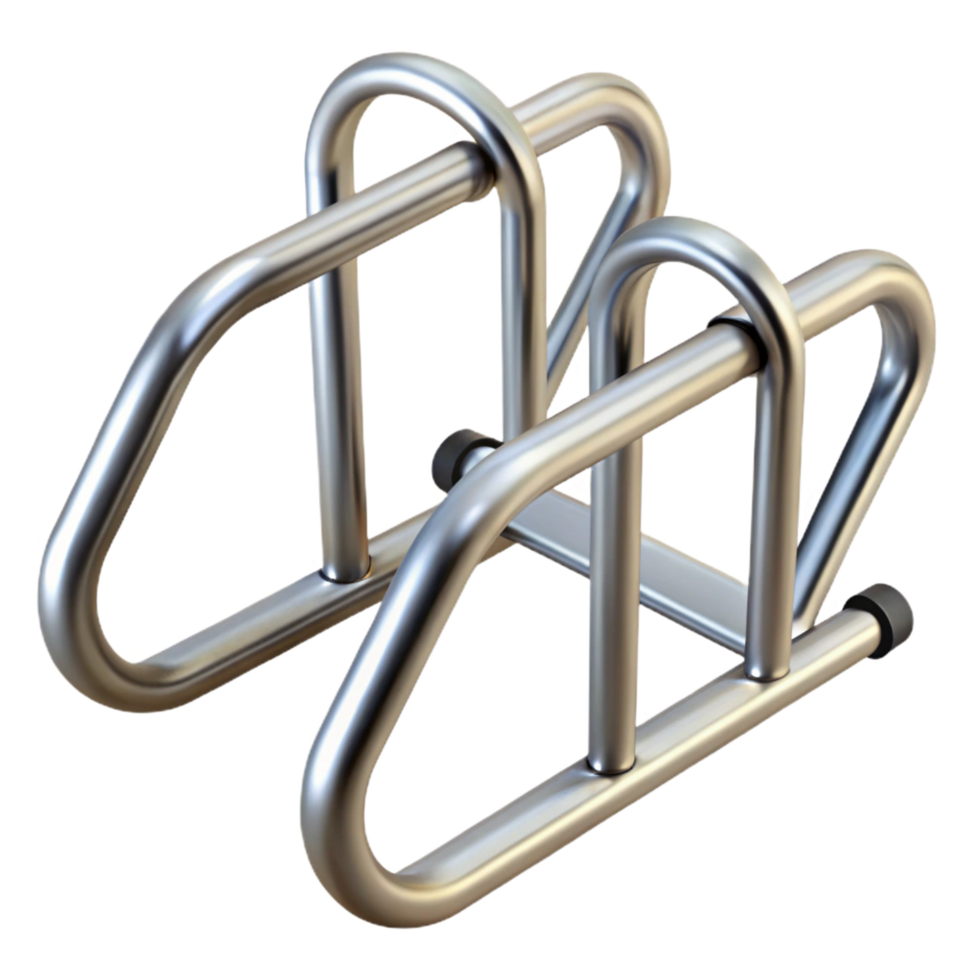 impressive mysterious organic Bicycle rack, metal loop, NO BACKGROUND with Transparent Background. crisp png