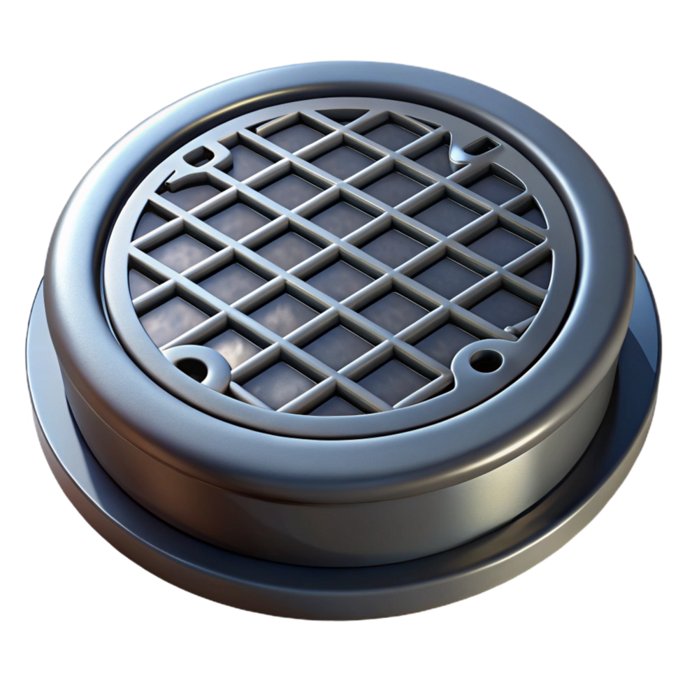 timeless contemporary Manhole cover, iron, round, NO BACKGROUND with Transparent Background. high resolution png