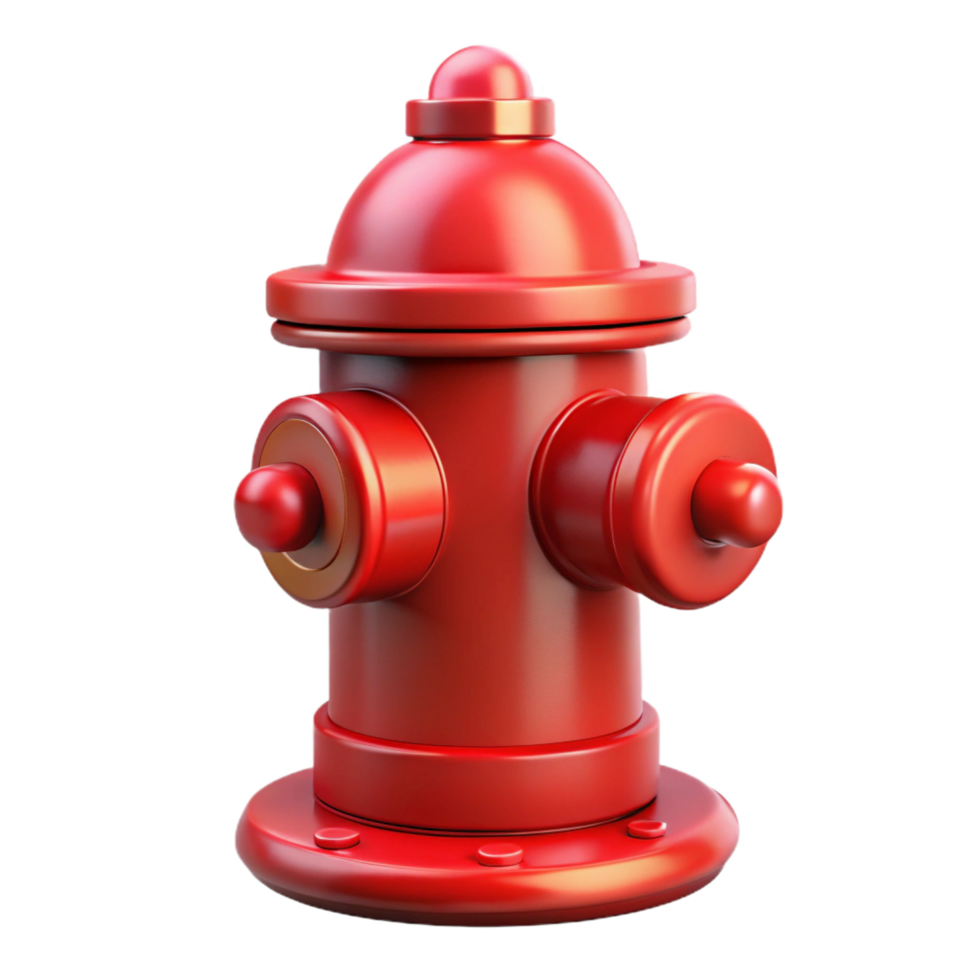 immaculate modern Fire hydrant, red, NO BACKGROUND with Transparent Background. exclusive png