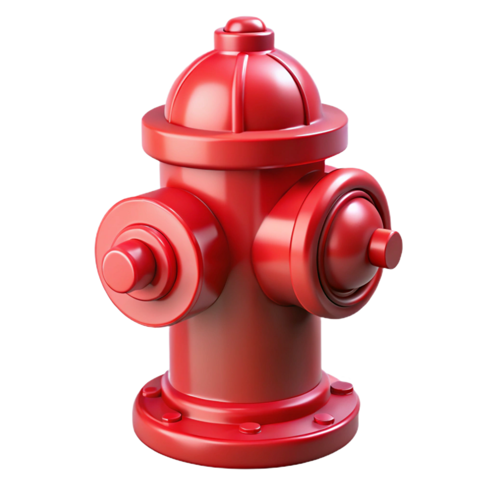inspired surreal Fire hydrant, red, NO BACKGROUND with Transparent Background. high quality png