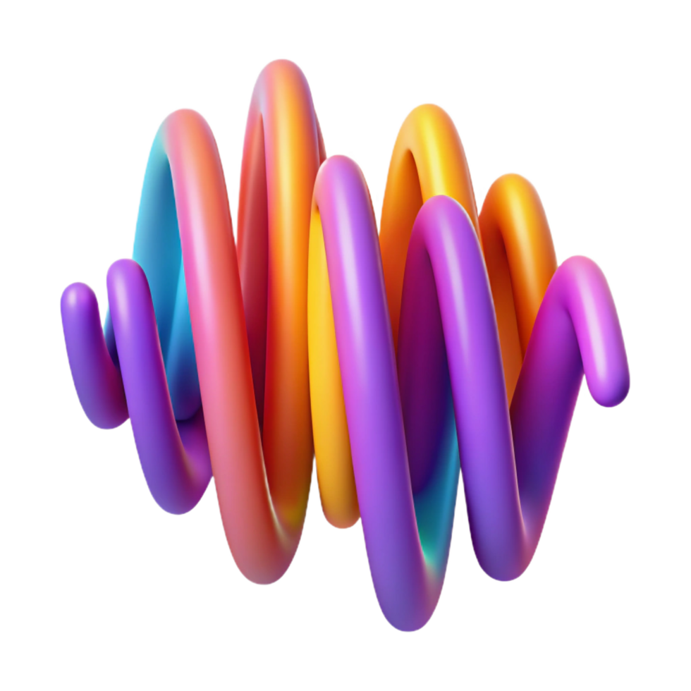wonderful reflective coastal An abstract representation of sound waves in vibrant hues. NO BACKGROUND with Transparent Background. sharp png