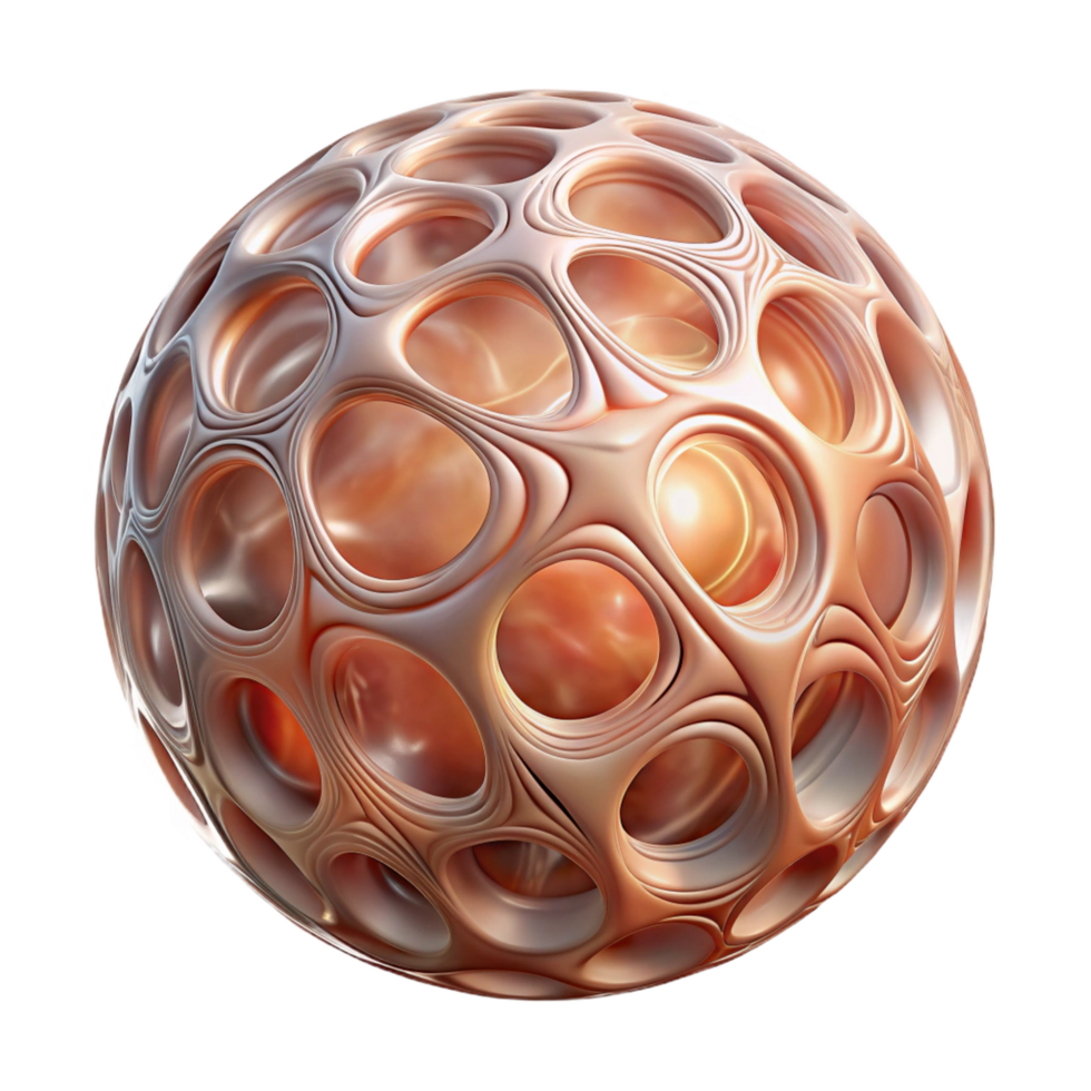 radiante harmonioso nórdico uma flutuando, translúcido esfera com intrincado fractal padrões. não fundo com transparente fundo. Prêmio png