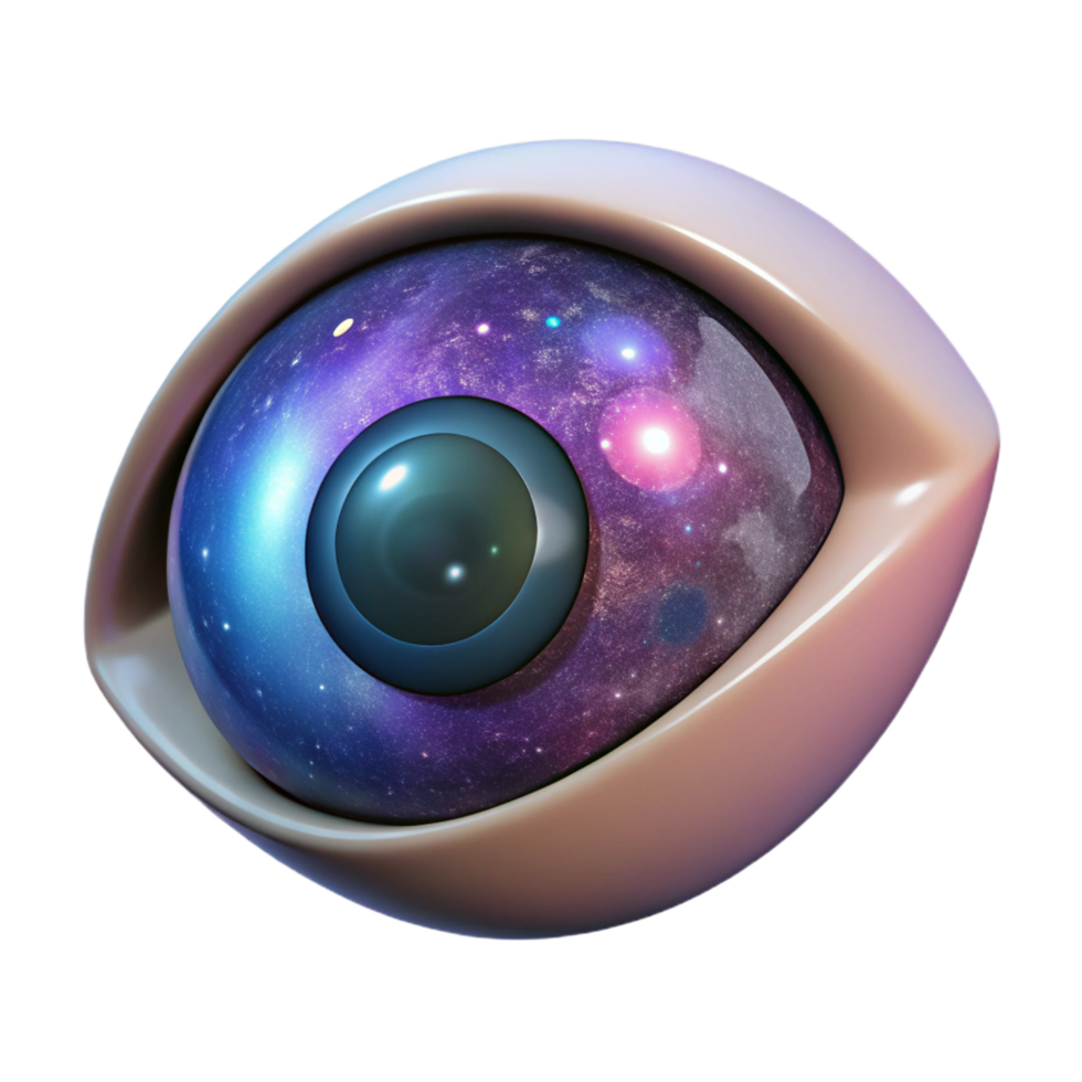 picturesque memorable An abstract, human eye with a galaxy inside. NO BACKGROUND with Transparent Background. png