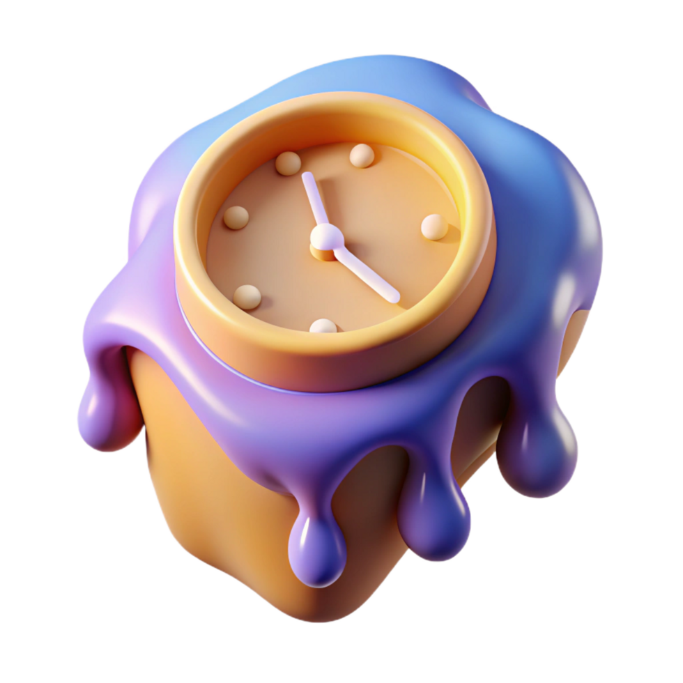 wonderful sought-after An abstract representation of time with a melting clock. NO BACKGROUND with Transparent Background. png