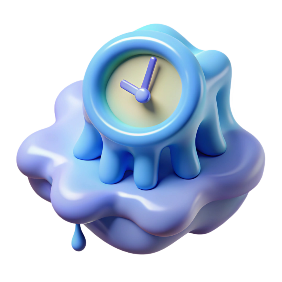 stunning unparalleled An abstract representation of time with a melting clock. NO BACKGROUND with Transparent Background. png