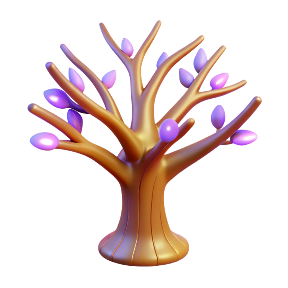 whimsical sumptuous A stylized, tree of life with glowing branches. NO BACKGROUND with Transparent Background. precision png