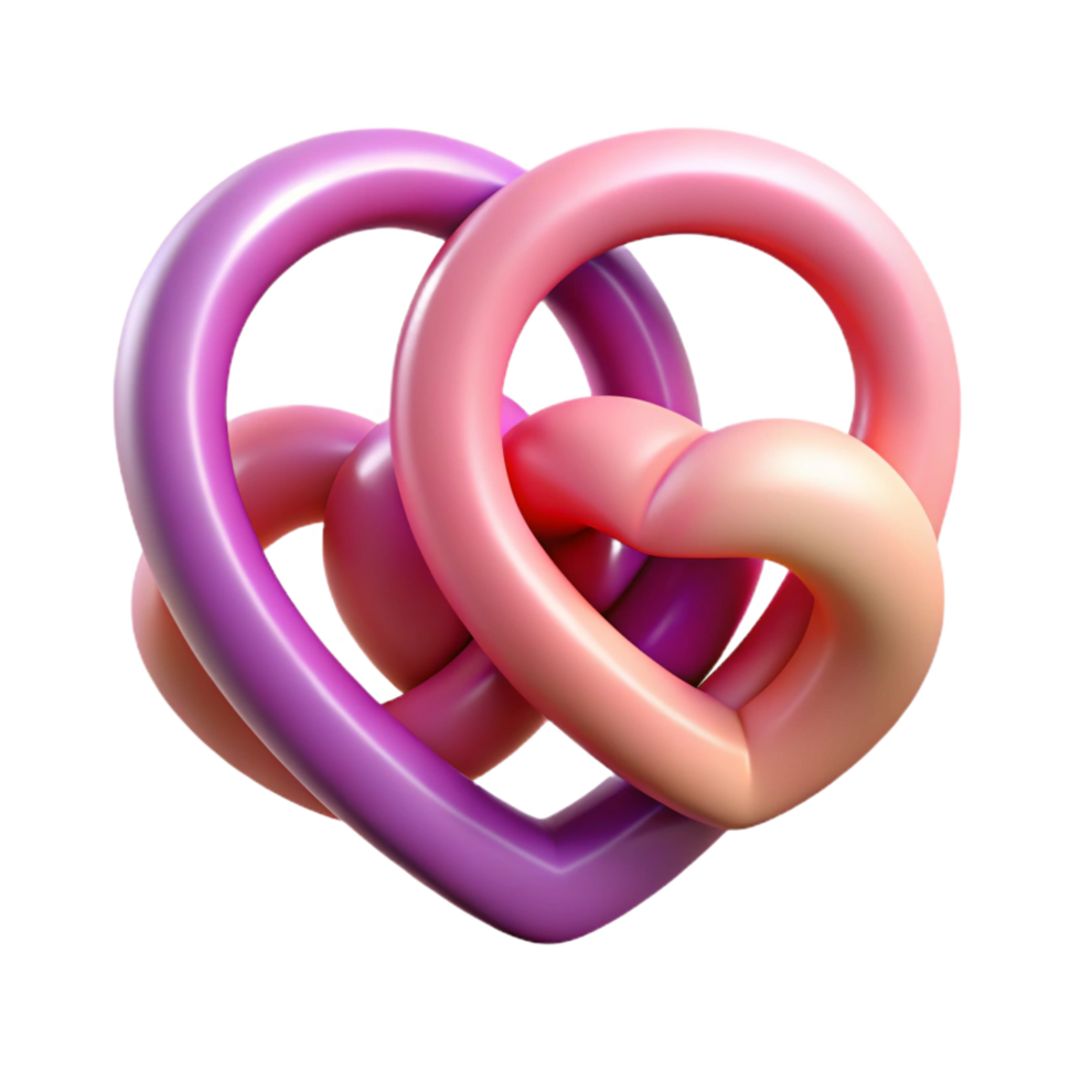 tranquil dramatic An abstract representation of love with intertwined hearts. NO BACKGROUND with Transparent Background. top-tier png