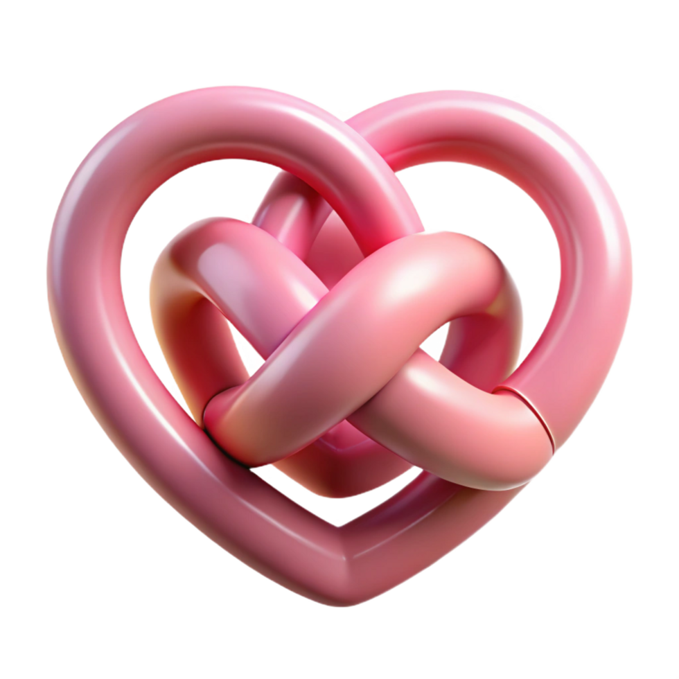 striking organic An abstract representation of love with intertwined hearts. NO BACKGROUND with Transparent Background. 8K png