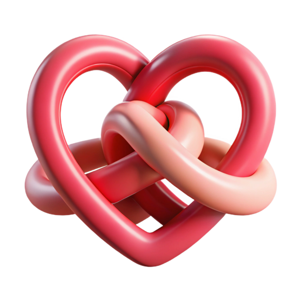 mysterious majestic An abstract representation of love with intertwined hearts. NO BACKGROUND with Transparent Background. professional png