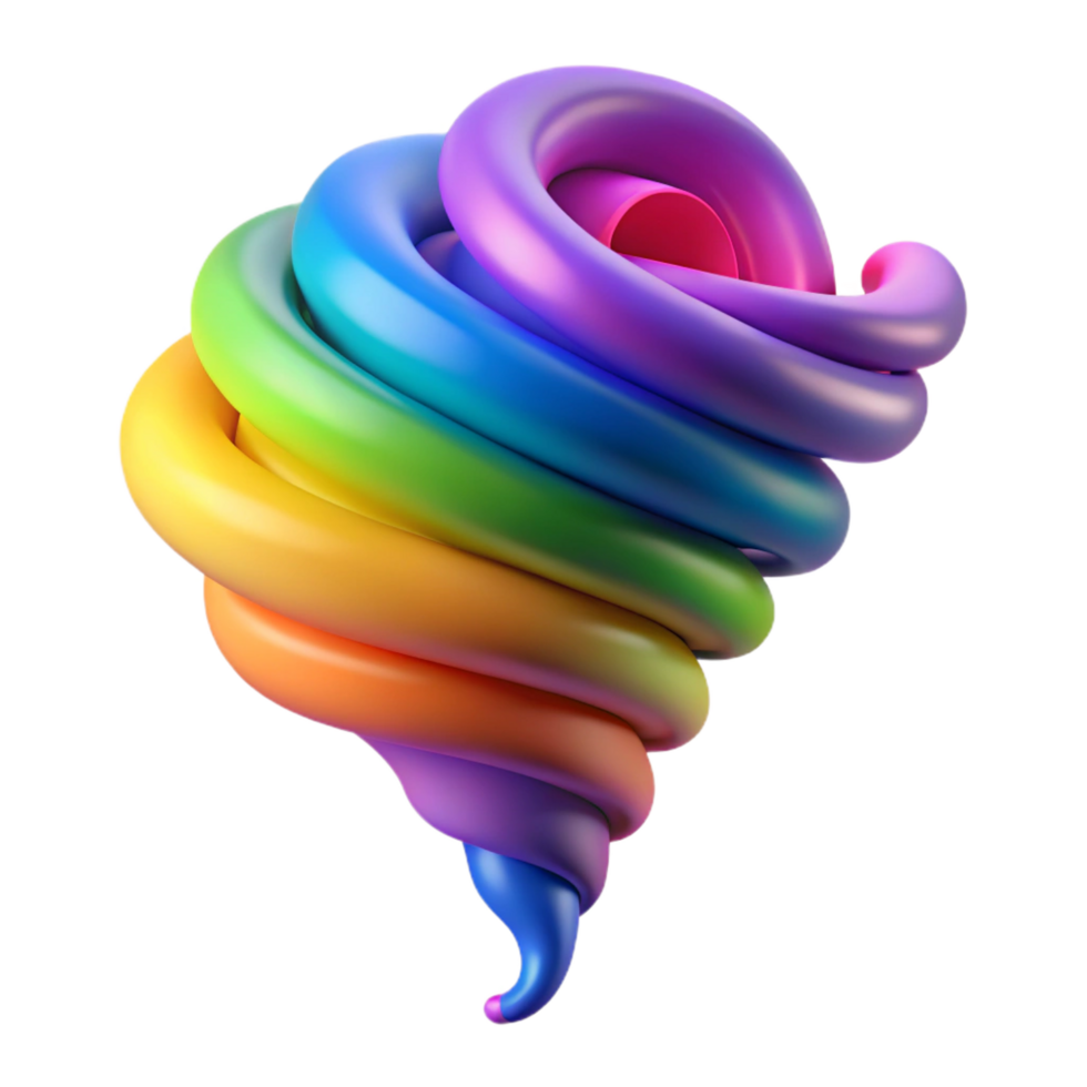 memorable urban A dynamic, swirling tornado made of colorful smoke. NO BACKGROUND with Transparent Background. 4K png