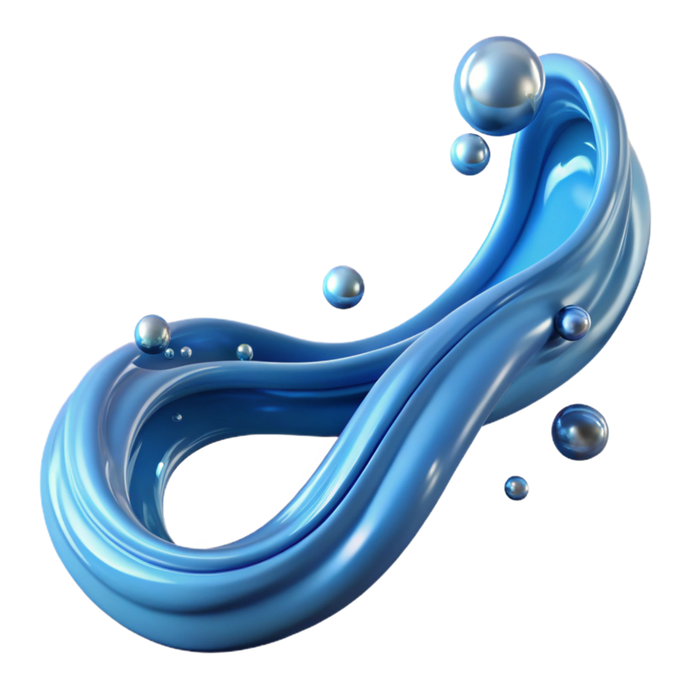 playful alluring A dynamic, flowing stream of water with bubbles. NO BACKGROUND with Transparent Background. precision png