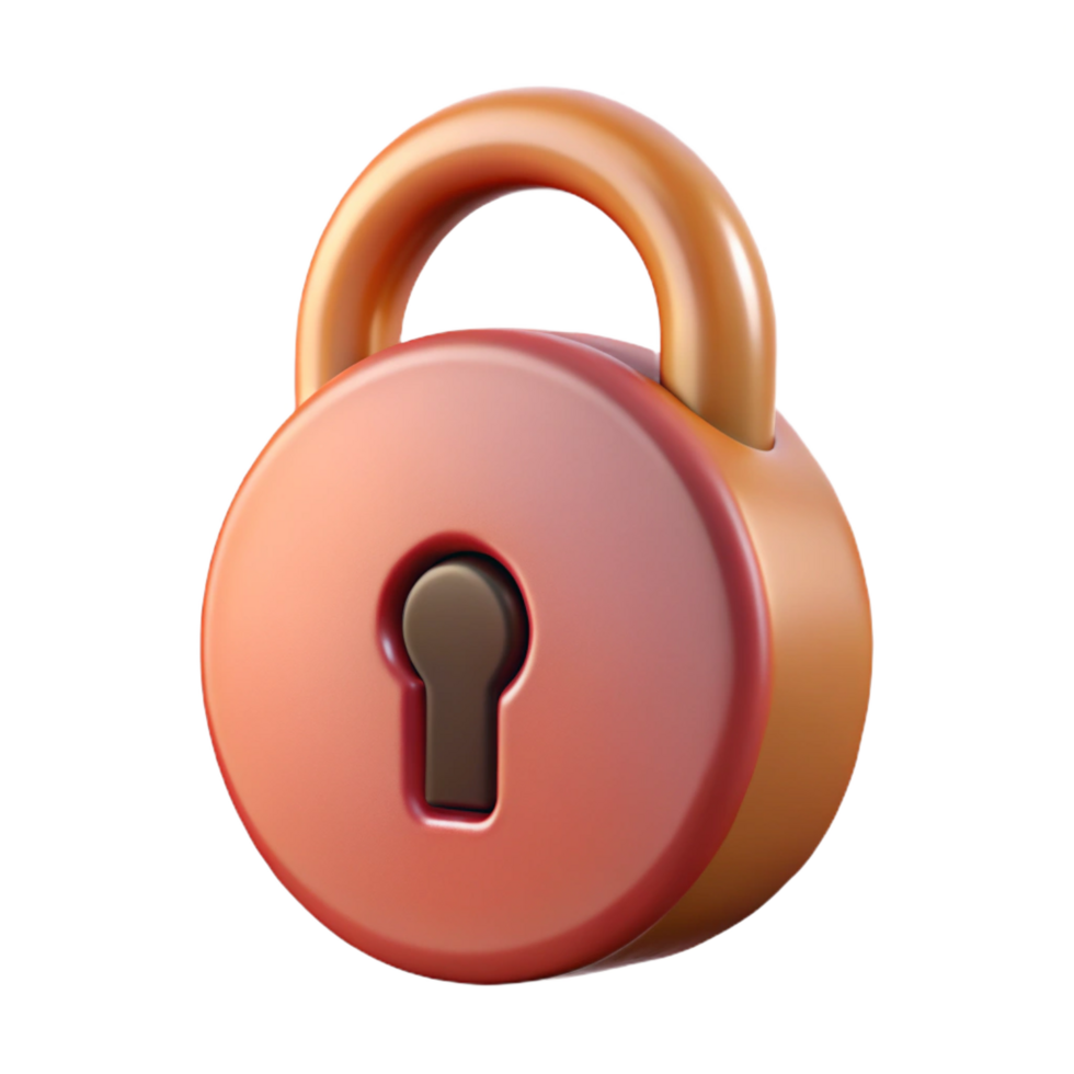 remarkable creative A single, lock with intricate keyhole. NO BACKGROUND with Transparent Background. authentic png