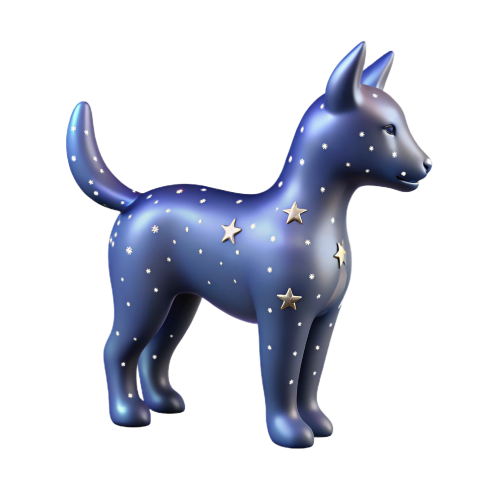 mesmerizing vintage A stylized, animal silhouette made of stars. NO BACKGROUND with Transparent Background. precision png