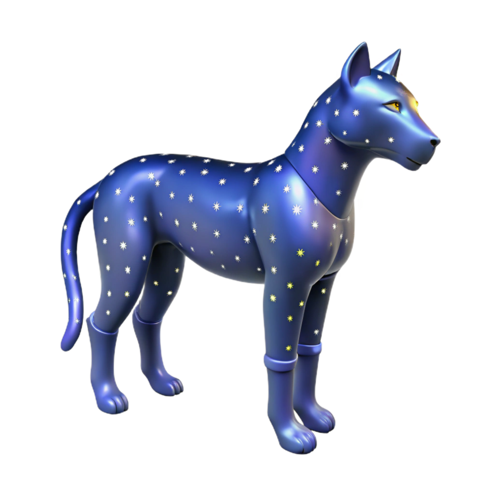picturesque distinguished A stylized, animal silhouette made of stars. NO BACKGROUND with Transparent Background. png