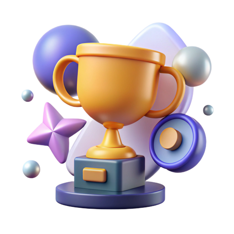 intense splendid An abstract representation of success with a trophy. NO BACKGROUND with Transparent Background. gallery standard png