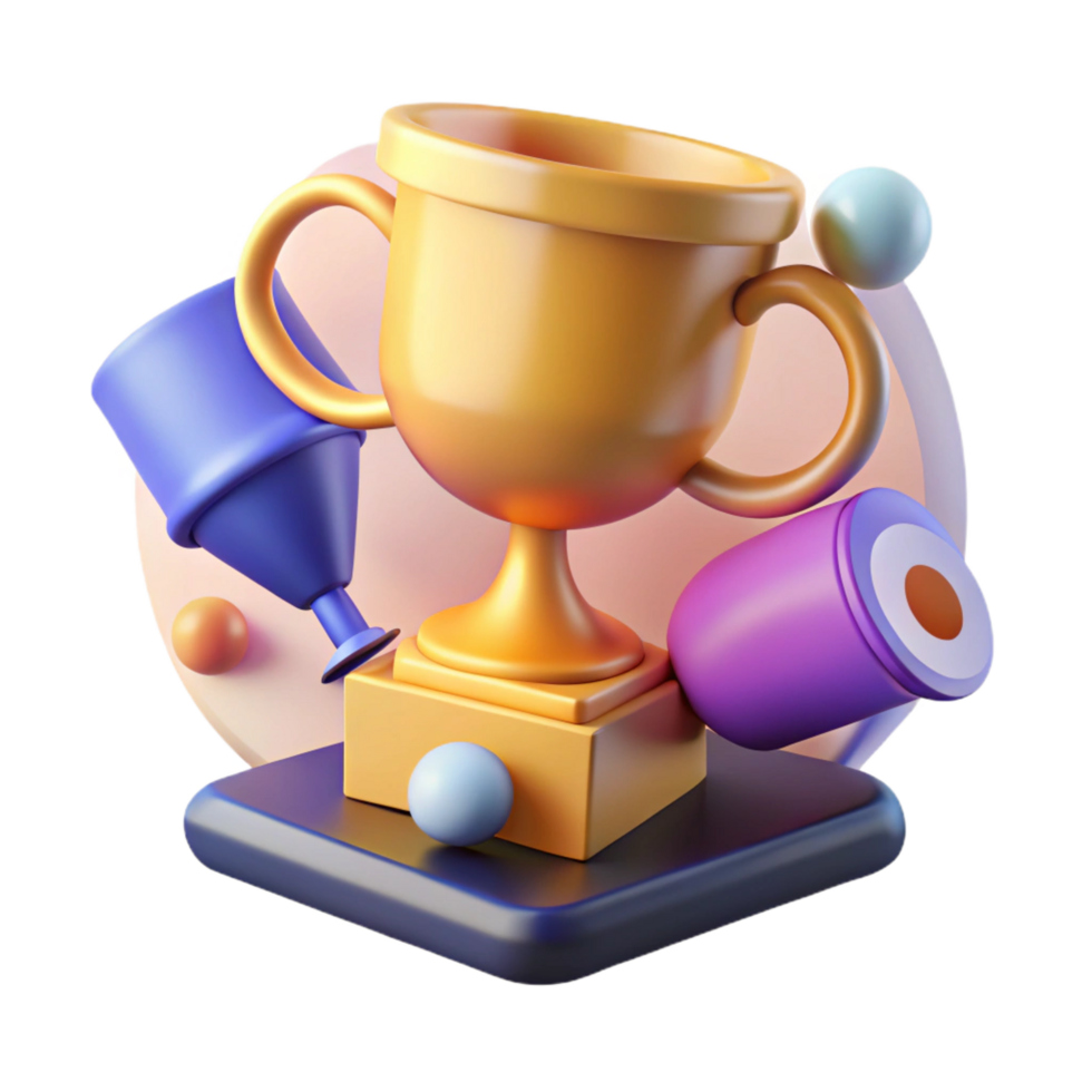 unparalleled tropical An abstract representation of success with a trophy. NO BACKGROUND with Transparent Background. gallery standard png